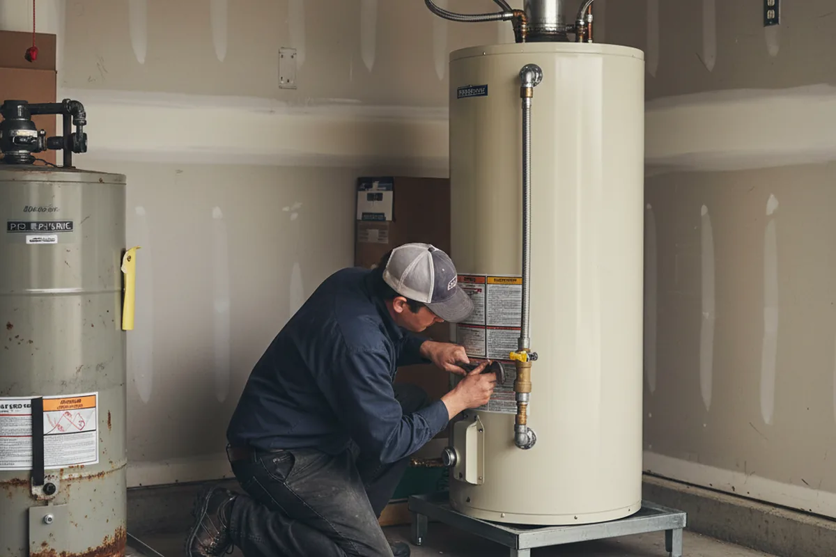Water heater and shutoff valve replacement in Harwick